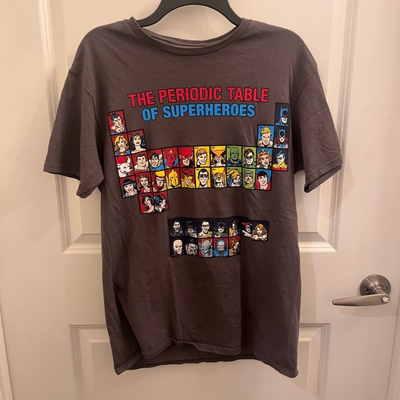 DC Comics Periodic Table of Superpowers Aduly Gray T-Shirt Size Medium - Picture 2 of 7